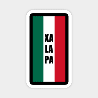 Xalapa City in Mexican Flag Colors Vertical Magnet