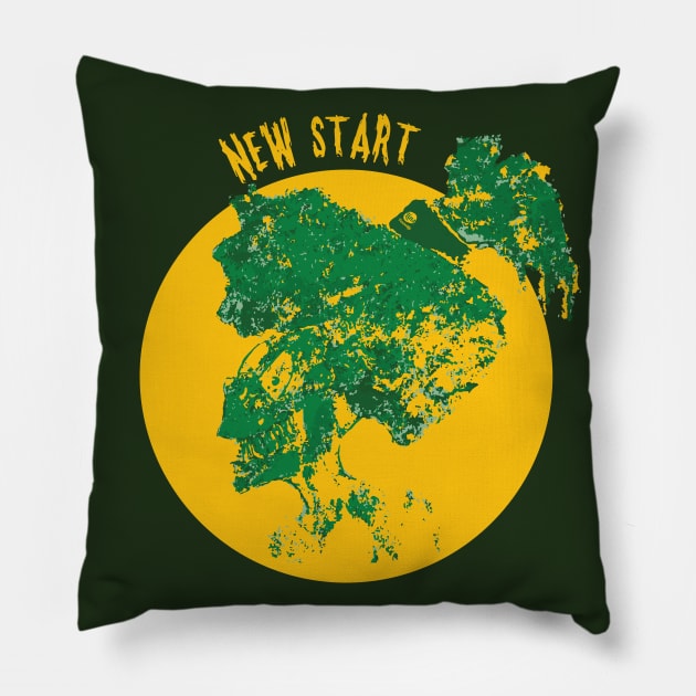 skull new start Pillow by Lins-penseeltje