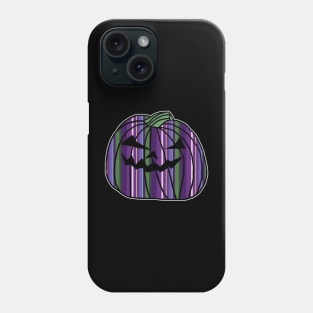 Purple Green Stripes Halloween Horror Pumpkin Phone Case