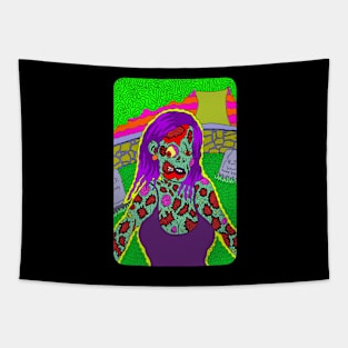 Zombie Woman Tapestry