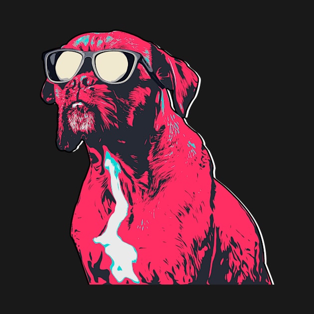 Cool Boxer Dog Wearing Sun Glasses by boholoc0