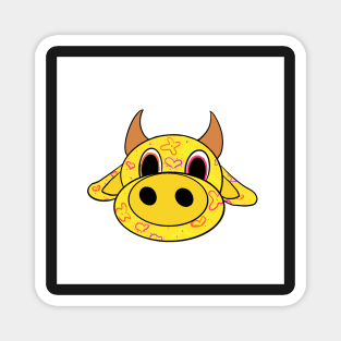 Yellow Cute cow Magnet