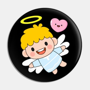 Cute Little Boy Angel Flying In Sky Fairy Tale Baby Christmas Angel Pin