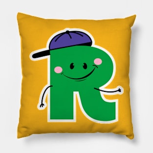 Children's Alphabet Letter R - Playful Initial for Radiant Gifts Pillow