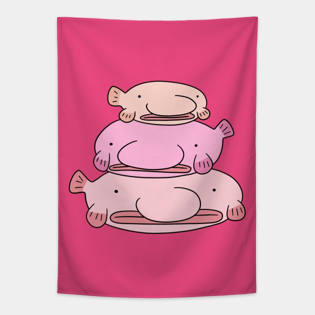 Blobfish Stack Tapestry by saradaboru