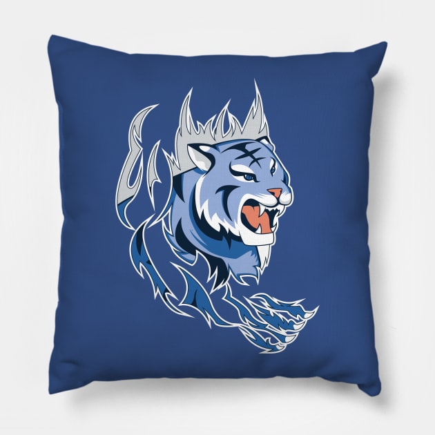 blue tiger Pillow by setia01one