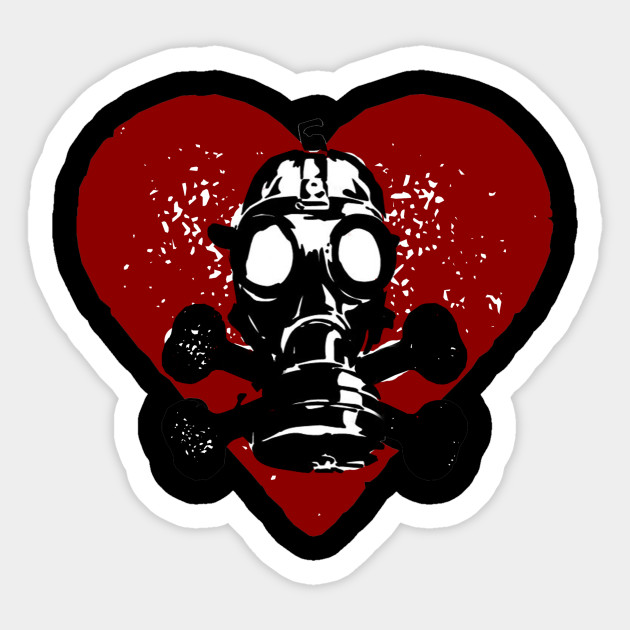 Haunted World Of Cw Toxic Heart Revolution Girl Logo Gas Mask Sticker Teepublic