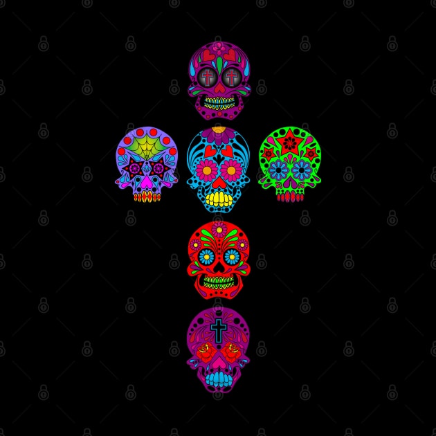 Sugar Skull Cross by OrneryDevilDesign