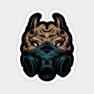 head Pitbull mask mascot Magnet