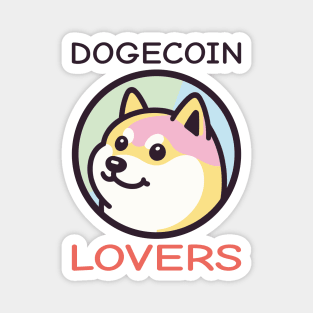 Dogecoin lovers: Pastel Dogecoin Devotee Symbol Magnet