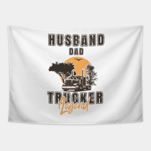 Retro long haul truck, Husband dad trucker  legend Tapestry