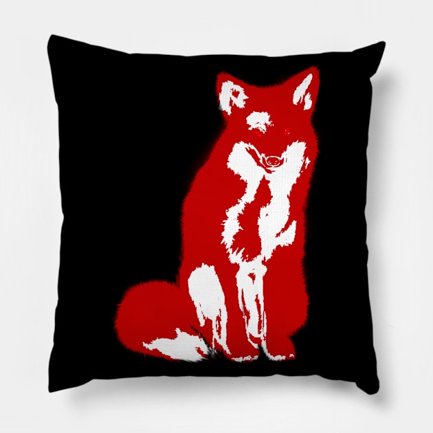 Colorful Animals - Red Fox Pillow by RedHeadAmazona