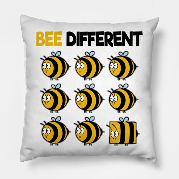 Bee Different Bees Beekeeper Cute Honey Individual Pillow by Kuehni