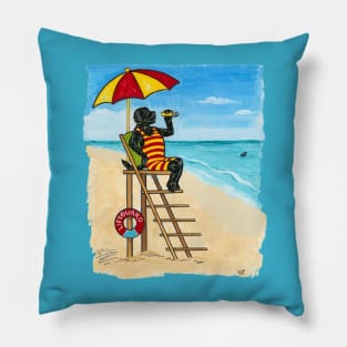 Newfoundland Lifeguard on Duty Pillow