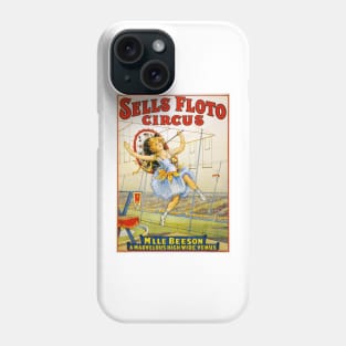 Sells Floto Circus Stunt Performances Advertisement Vintage Theater Phone Case