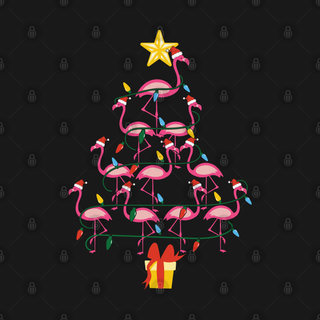 Funny Flamingo Christmas Tree by MZeeDesigns