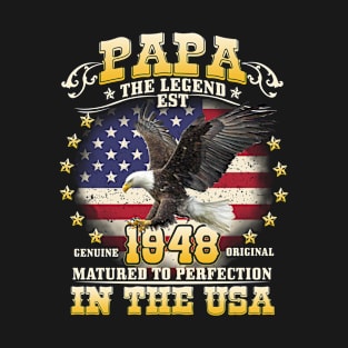 Papa the Legend Birth Year 1948 T-Shirt