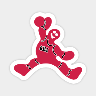 Jumping Chicago Bulls Gingerbread Man Magnet