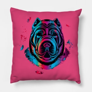 Shar Pei Color Spectrum Stencil Art Pillow