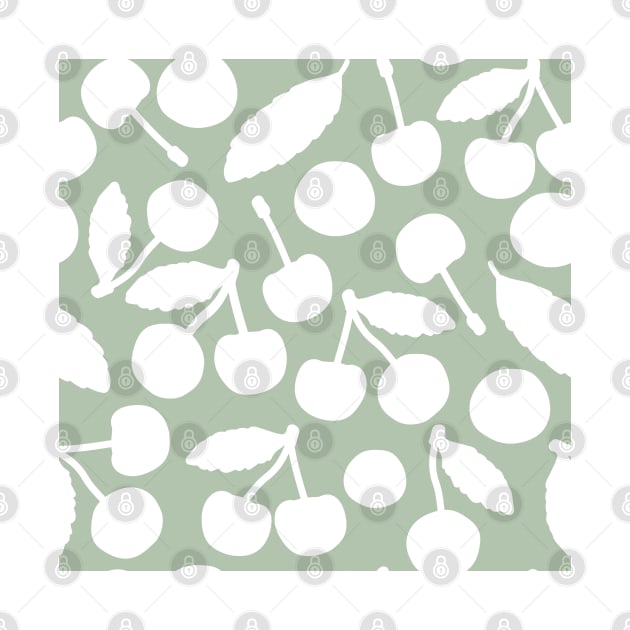 Green white silhouette pattern by essskina