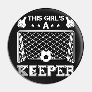 Funny Girls Soccer Goalkeeper T-Shirt (1) Pin