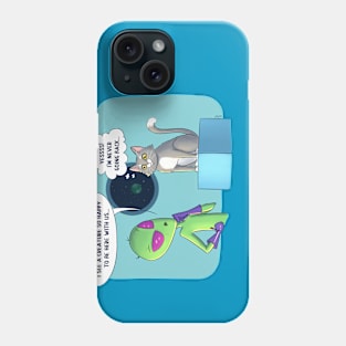 Fluffy happy with aliens Phone Case