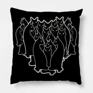 Black Cats Heart Pillow