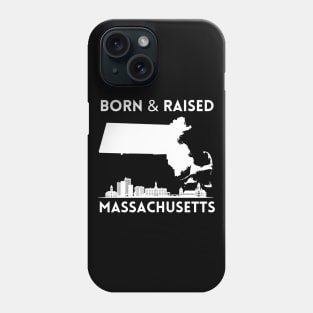 Born and raised Massachusetts Id rather be in Boston MA skyline state trip Phone Case