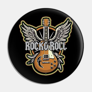 Rock & Roll Guitar Wings Music Pin
