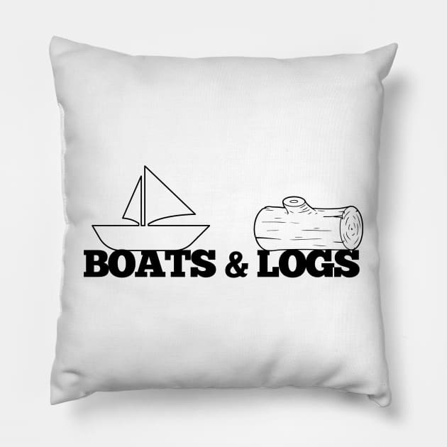 Boats and Logs Pillow by ScottLeechShirts