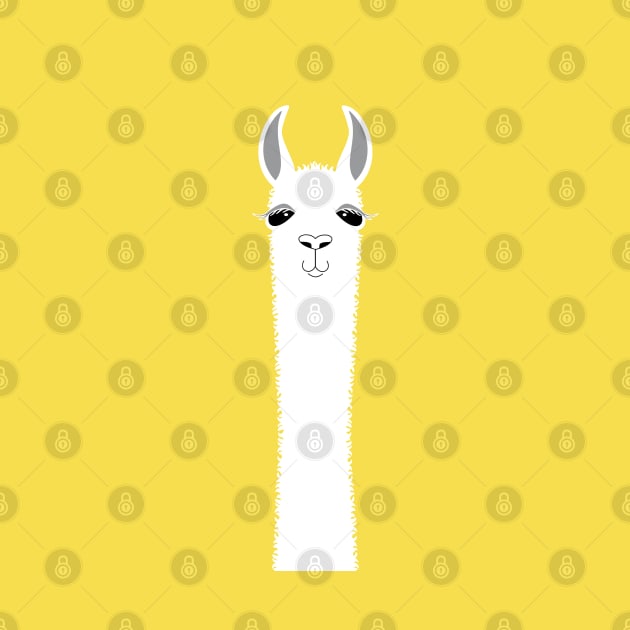 LLAMA PORTRAIT ON ILLUMINATING YELLOW by JeanGregoryEvans1