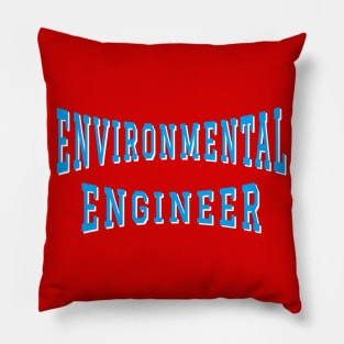 Environmental Engineer in Turquoise Color Text Pillow