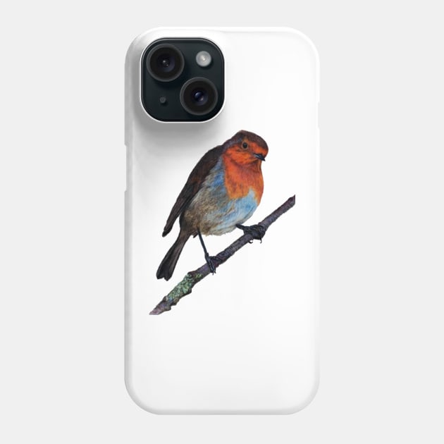 Robin Redbreast Coloured Pencil Drawing Phone Case by DeborahMcGrath