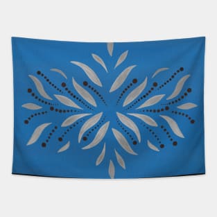 Silver Leafs- Bluebell Collection Scandinavian Folk Art Tapestry