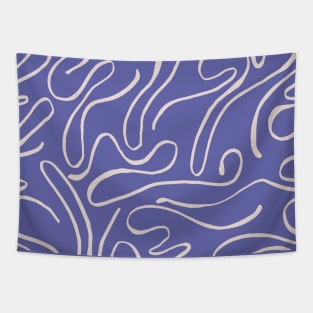 Periwinkle Squiggle Pattern Tapestry