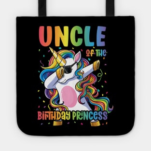 Uncle of the Birthday Princess Dabbing Unicorn Girl Tote