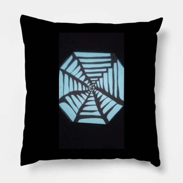 The Blue Web Pillow by Wrek