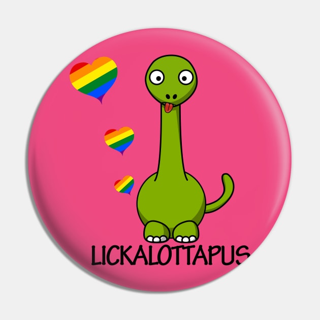 Lickalottapus Lesbian Art - Lesbian pride - Same sex Pin by CMDesign