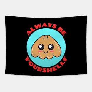 Always Be Your-shellf | Seashell Pun Tapestry