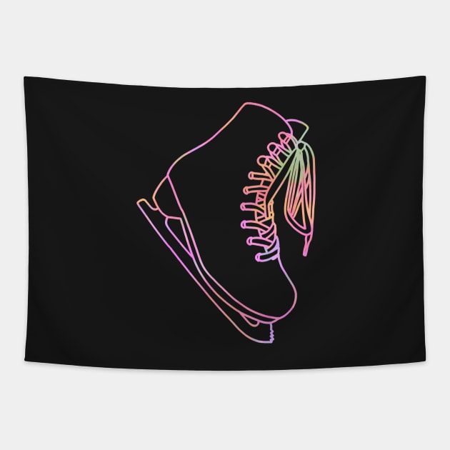 Pastel ice skate outline Tapestry by Becky-Marie