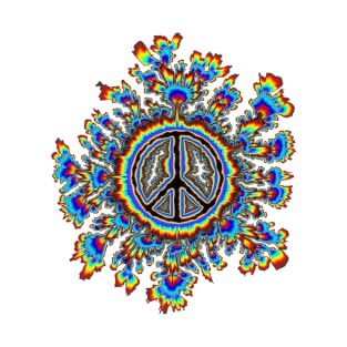 glowing psychedelic peace sign T-Shirt