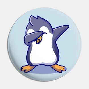 Cute Penguin Dabbing Cartoon Pin