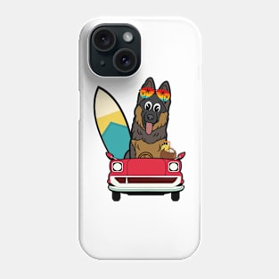 Funny Guard Dog is driving to the beach Phone Case