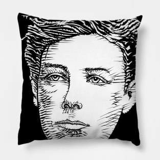 ARTHUR RIMBAUD ink portrait Pillow