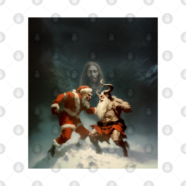 True Christmas: Jesus Christ Observes the Epic Battle Between Santa Claus and Krampus by Puff Sumo