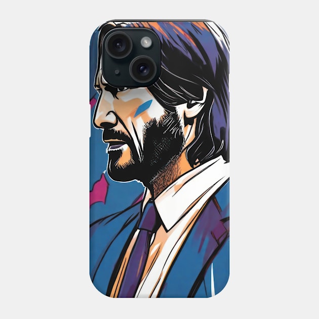 John Wick Comic book style_009 Phone Case by Buff Geeks Art