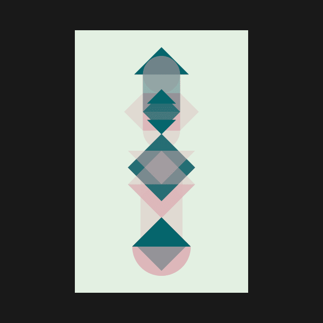 Geometric Totempole Poster I by fivemmPaper