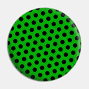 Pattern hexagonal green on black background Pin