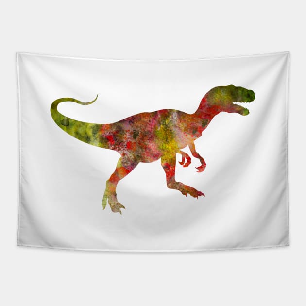 Allosaurus Watercolor Painting Tapestry by Miao Miao Design