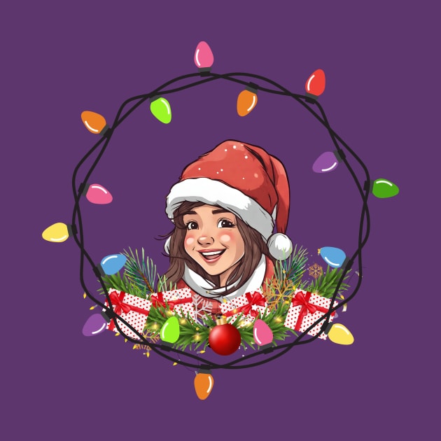 Christmas Lights Happy Girl by Ayzora Studio